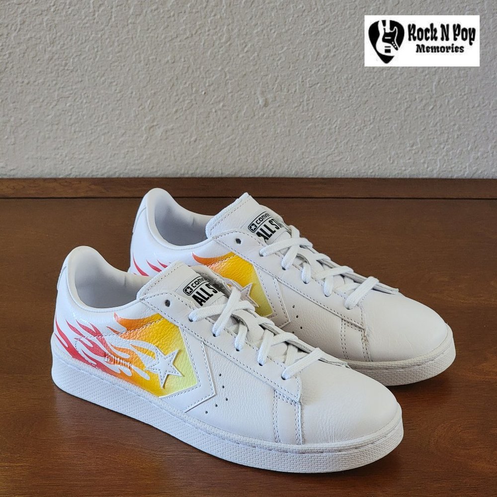 Converse Women's Pro Leather Ox Flame Print 167935C Size 6.5